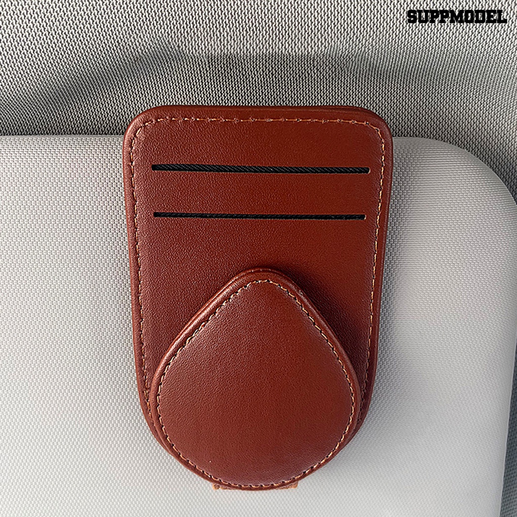 [SM]Sunglasses Holder Tahan Aus Adsorpsi Tidak Luntur Multi-Layer Mudah Dipasang Kulit Imitasi Pelindung Matahari Mobil Sunglass Holder Kartu Organizer Perlengkapan Mobil