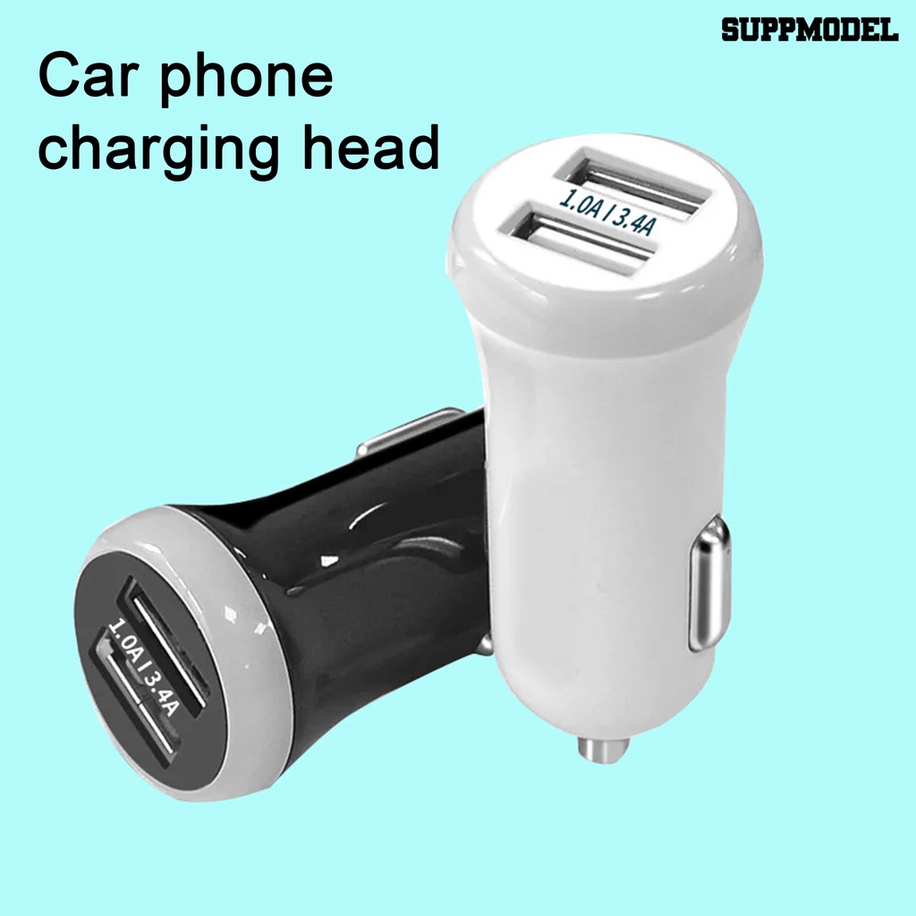 [SM] Charger Mobil Output Stabil Kokoh 12 /24V Universal Ringan Compact Kompatibilitas Lebar Bahan PC Port Ganda USB Charger Car Supply