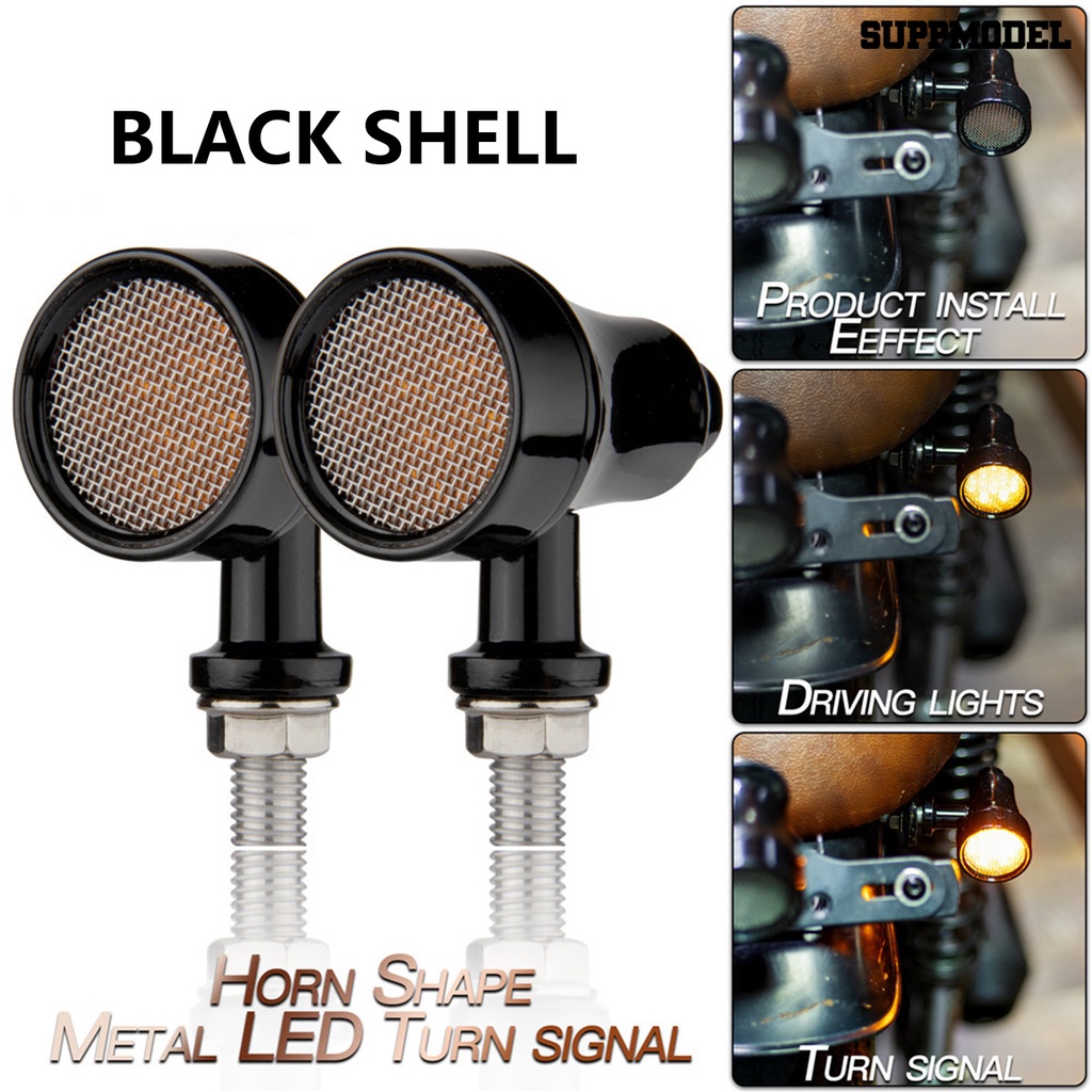 [SM]1 Pasang Sein Motor Universal Kecerahan Tinggi Tahan Air DC 12V Motor LED Amber Indikator Lampu Suku Cadang Motor