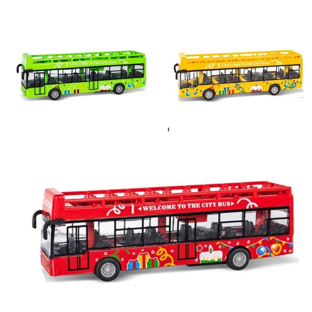 Needway Double Decker Bus Model Bus Mainan Mobil Mainan Edukasi ABS 4roda Mobil Indah Model Bus Model Mainan Untuk Balita Anak