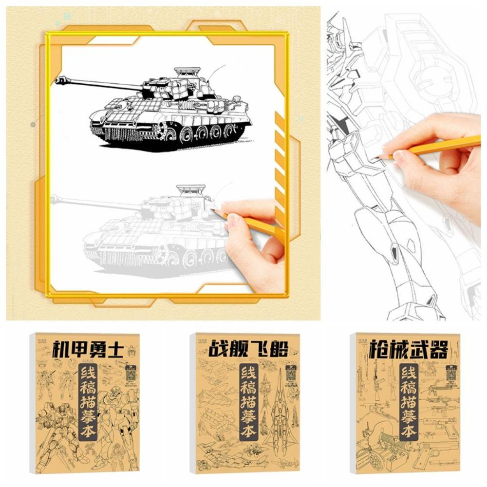 Mxbeauty Buku Tutorial Lukis Tangan Berlatih Buku Gambar Sketsa Spacecraft Karakter Pahlawan Battleship Mech Warrior Art Copy Practice Book Untuk Kelas Seni
