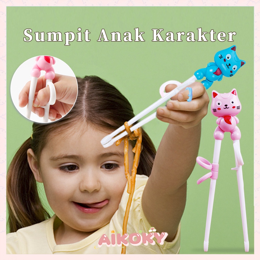 AIKOKY Sumpit Latihan Anak Karakter / Training Chopstick / Alat Makan Anak Bayi