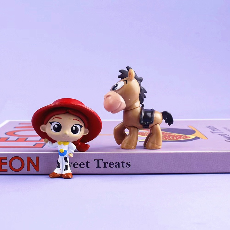 8pcs /set Anime Toy Story Woody Buzz Lightyear 3-5cm Q Version Action Figure Model Mini Mainan Boneka Model Untuk Anak