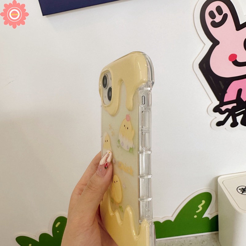 Kartun Anak Ayam Lucu Casing Ponsel Kompatibel Untuk IPhone 7Plus 8Plus 11xr 14 13 12 Pro Max X7 8 Plus XS Max 3D Ice Cream Shockproof Lembut Tpu Phone Cover