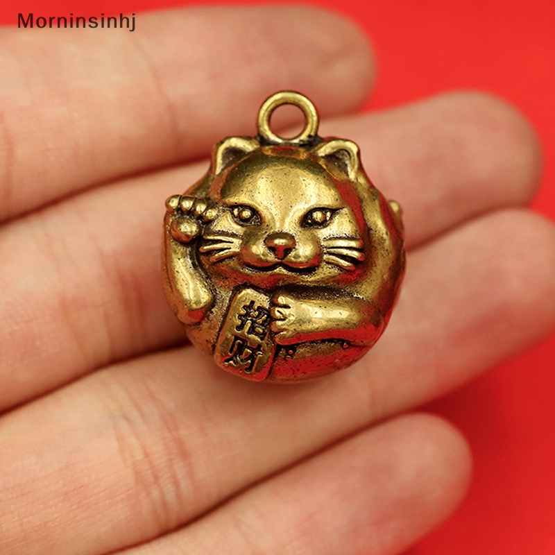 Mornin Kuningan Kucing Rejeki Lucky Cat Bell Gantungan Kunci Mobil Murni Handmade Kuningan Lucky Cat Car Keychain Handle Keychain Aksesoris Perhiasan id
