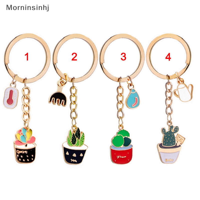 Mornin Enamel Motif Kaktus Key Ring Dompet Gantungan Kunci Liontin Aksesoris id