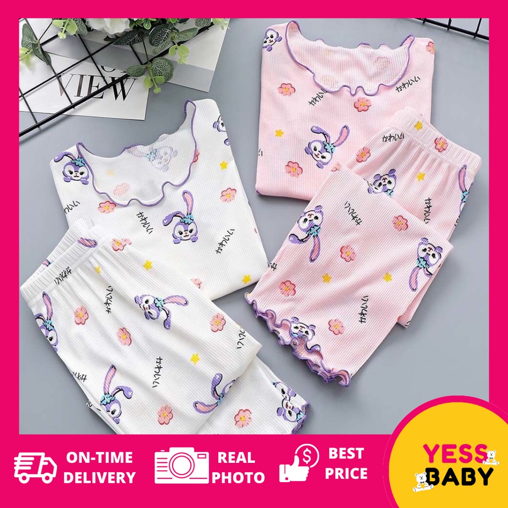 YESSBABY Piyama RABIT Anak Perempuan/Baju Rumah Lengan Pendek Anak/baju tidur anak Baju tidur usia 1-6tahun