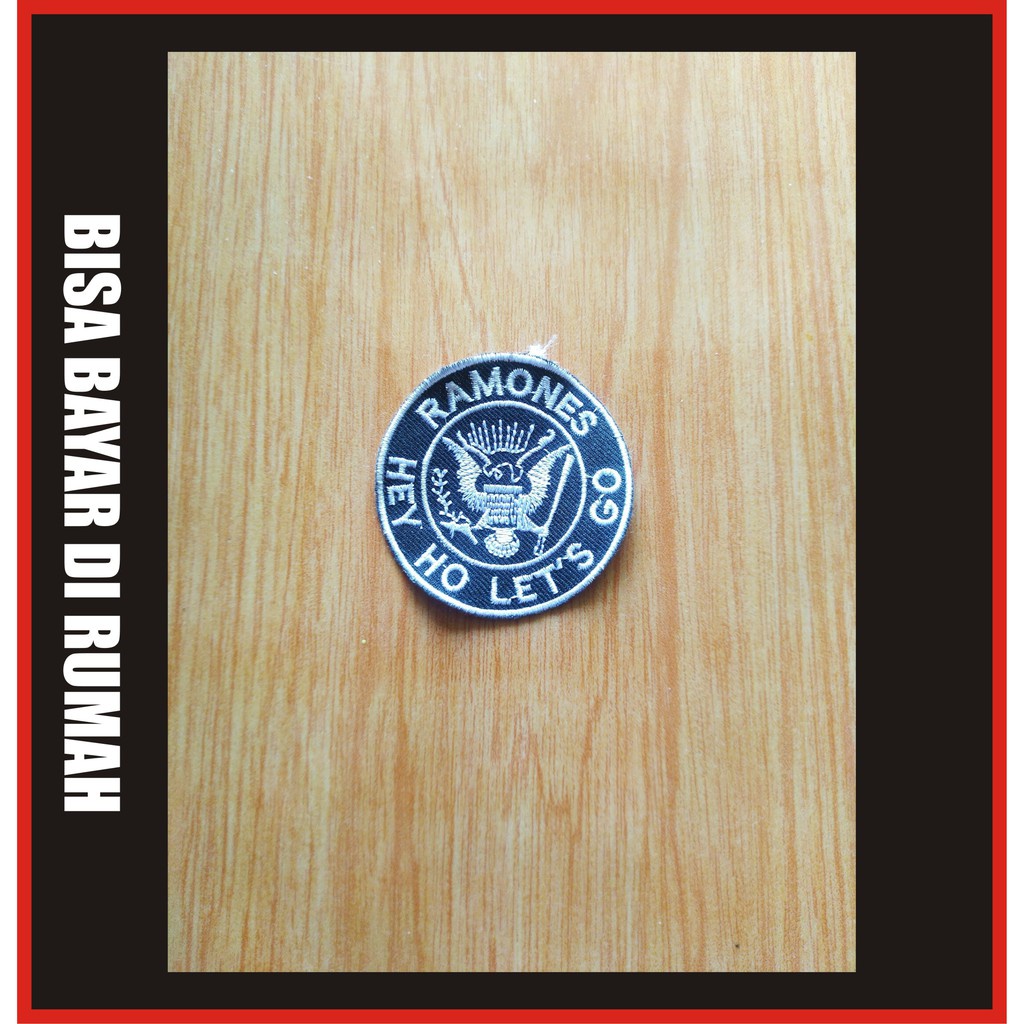 Bordir Patch Emblem Bordir Mini Kecil Murah Band Metal Punk Hitam Untuk Jaket Keren Ramones Logobisa