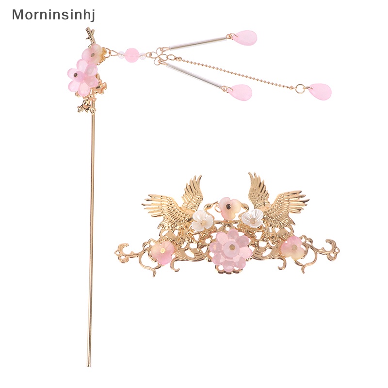 Mornin Aksesoris Rambut Wanita Cina Kristal Mutiara Hair Pin Handmade Hair Jewelry Set id