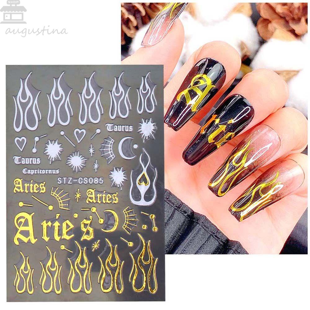 AUGUSTINA Agustina Natal Stiker Kuku Wanita Fashion Cinta Hati Elk Manicure Aksesoris Nail Art Dekorasi