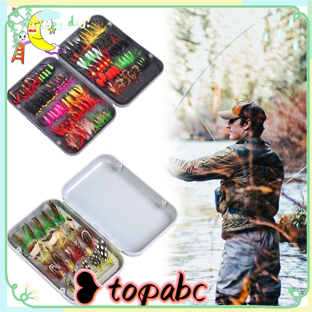 TOP Fly Trout Umpan Pancing Portable Serangga Engkol Swimbaits Treble Hooks Brown Caddis