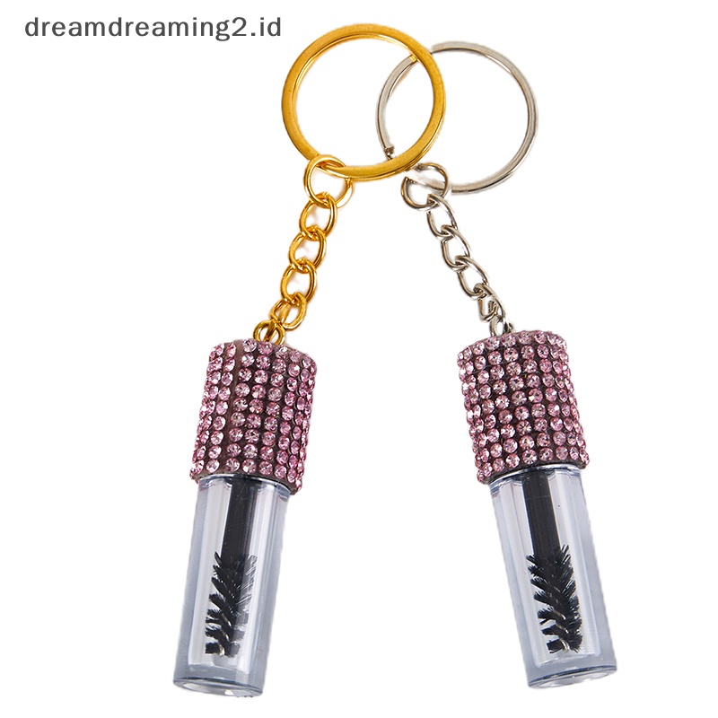 (drea) 1pcs Reusable Eyelash Extension Mini Maskara &amp; Lash Wand Brush Keyring//