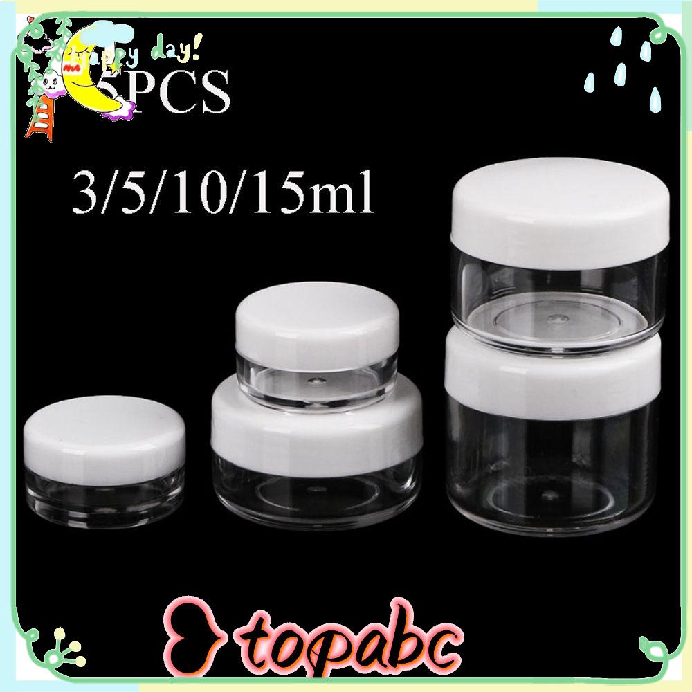 TOP 5pcs 3 /5 /10 /15ml Wadah Krim Wajah Mini Alat Make Up Botol Kosmetik Rumah Tangga