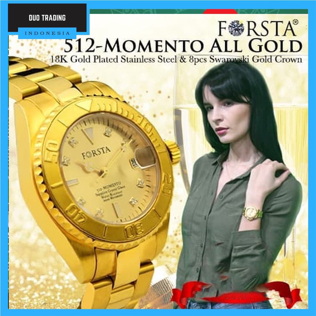 JAM TANGAN FORSTA 512 MOMENTO ALL GOLD WOMAN JAM TANGAN WANITA ORI