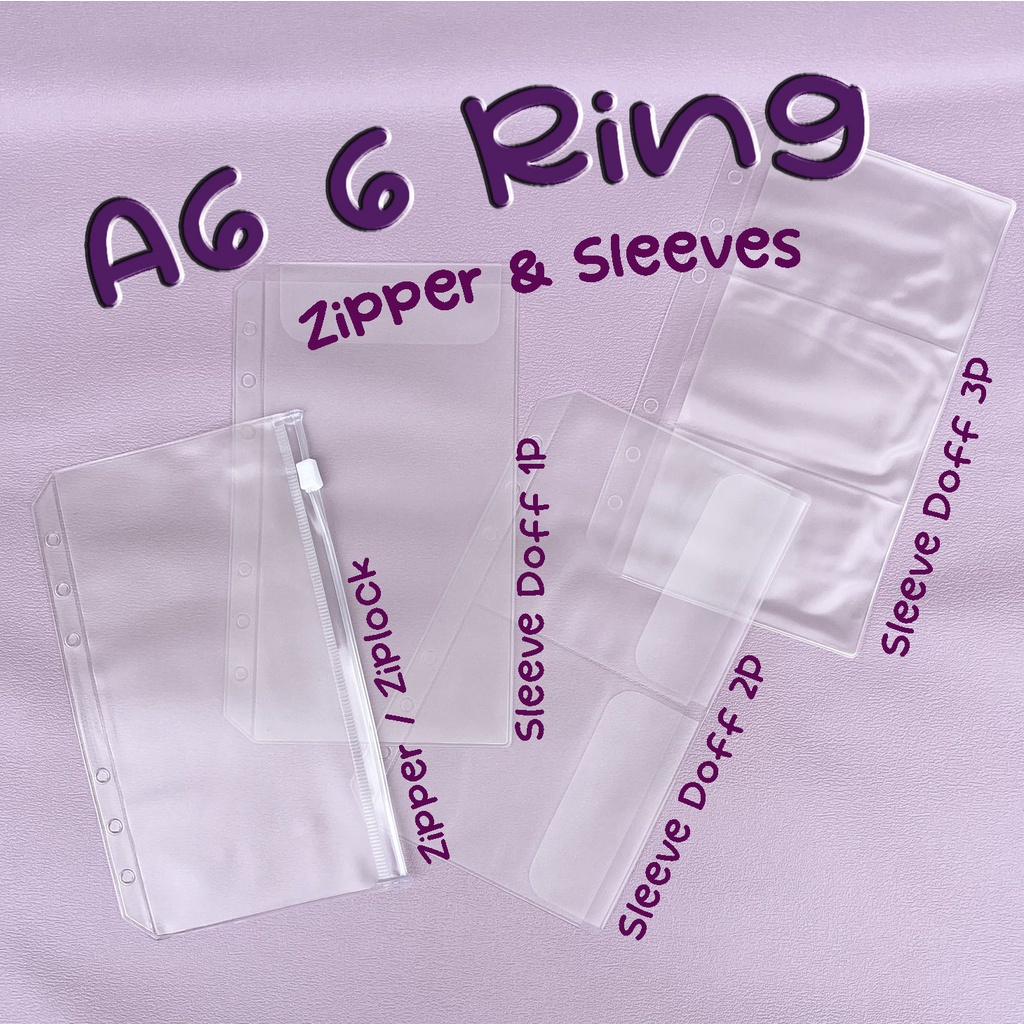 

[Grosir] Zipper Bag / Card Sleeve Bag Doff A6 6 Holes Binder Pengatur Keuangan Ziplock