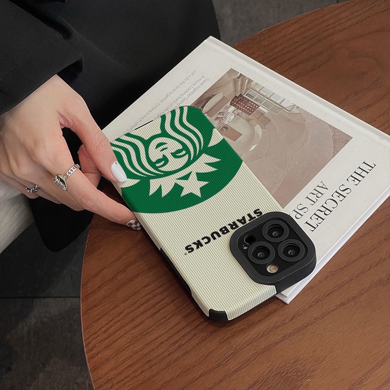 【Lamb Skin】SoftCase for IPhone 6S 7 Plus 8 Plus X XS XR XS Max 11 13 12 14 PRO Max 14 Plus 12 13 MINI Phone Case Starbucks