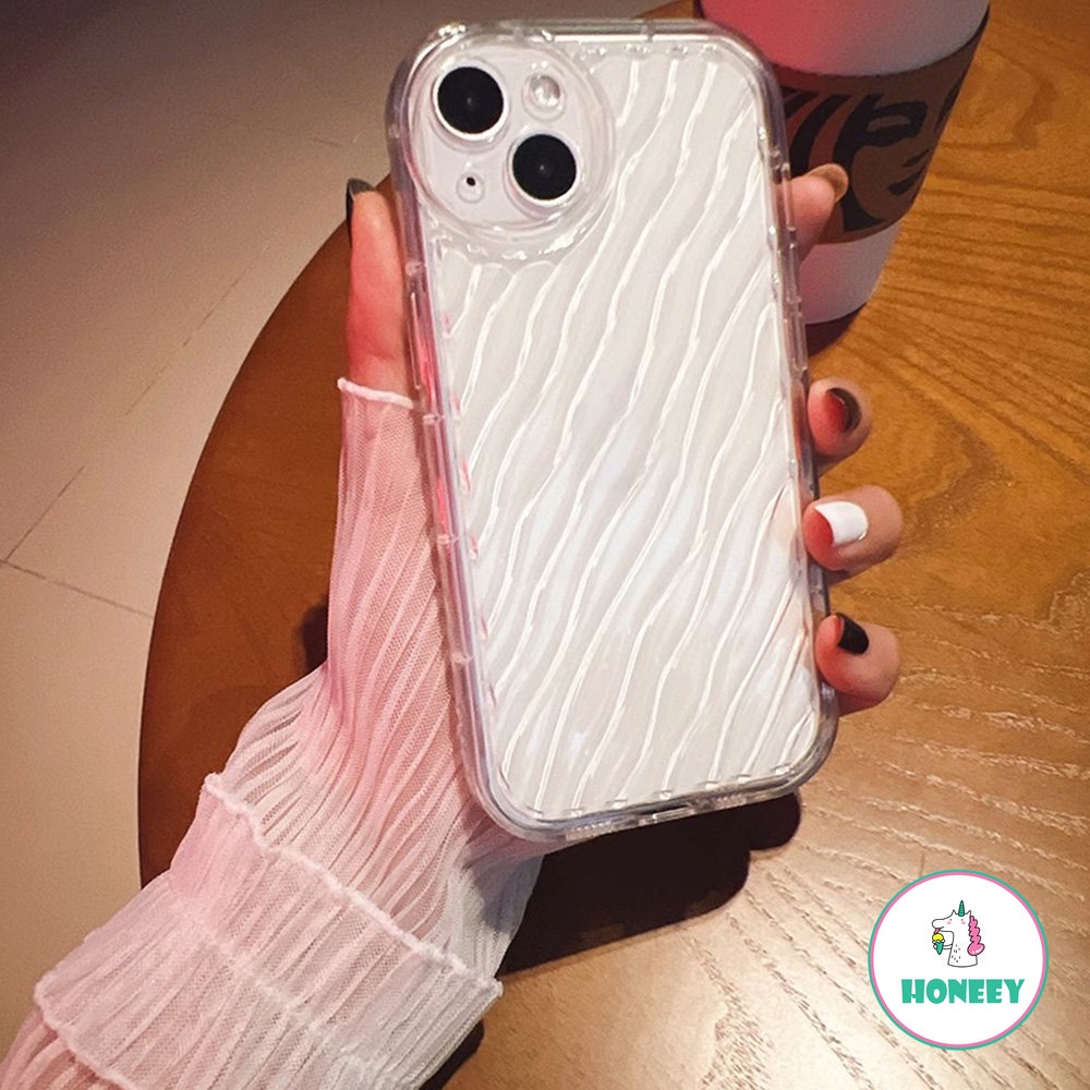 IPHONE Casing Ponsel Riak Air Lembut Modis Kompatibel Untuk Iphone11 12 13 14 Pro Max X Xs XR Max7 8 Plus SE Bening Silikon Penutup Belakang