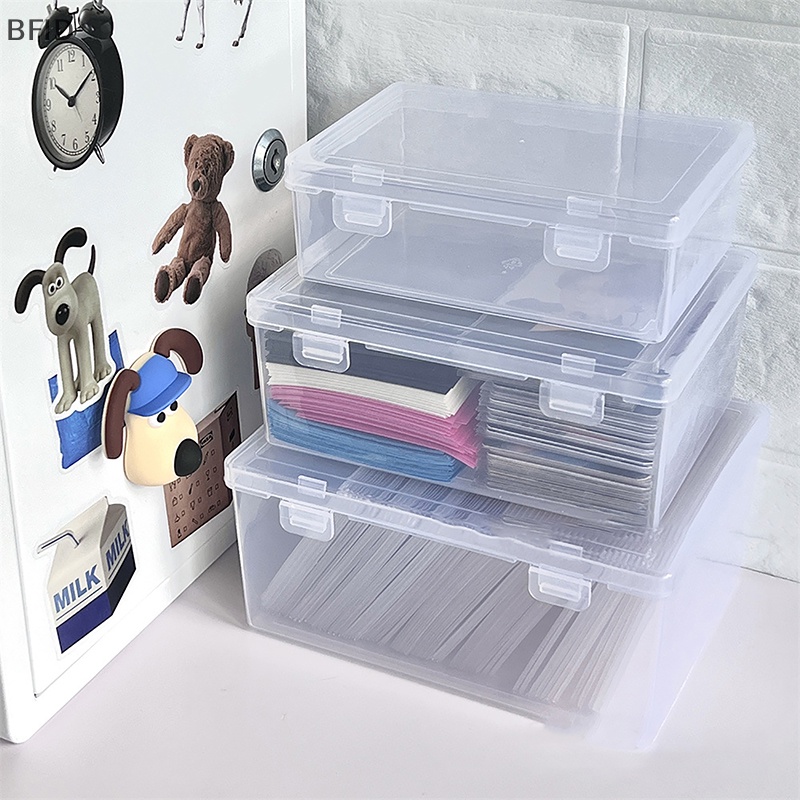 [BFID] Pp Storage Box Transparan Desktop Organizer Kapasitas Besar Stiker Kotak Pensil Tempat Subpaket Desktop Stationery Kotak Penyimpanan [ID]