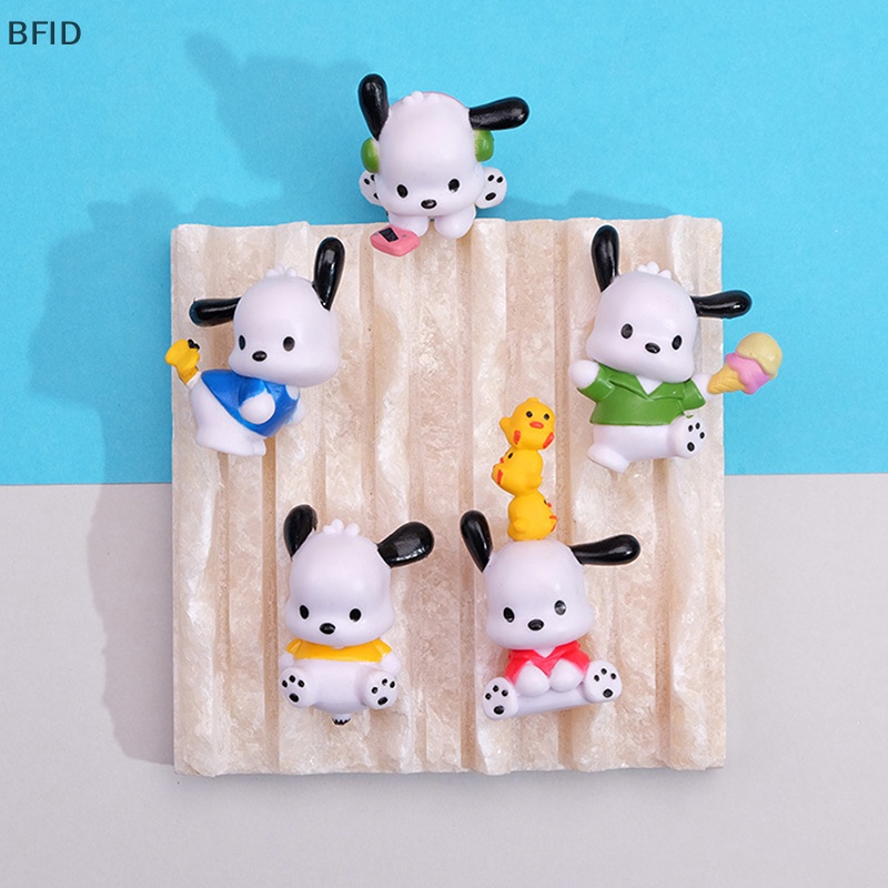 [BFID] 5pcs /Set Kawaii Sanrios Anime Pochacco PC Dog Ornaments Q Versi Gacha PVC Angka DIY Patch Aksesoris Boneka Hadiah [ID]