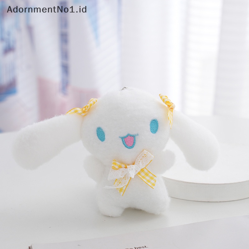 [AdornmentNo1] Sanrio Series Cinnamoroll Kuromi gambar kartun Plush mainan gantungan kunci lucu boneka lembut Kawaii Schoolbag dekorasi liontin hadiah