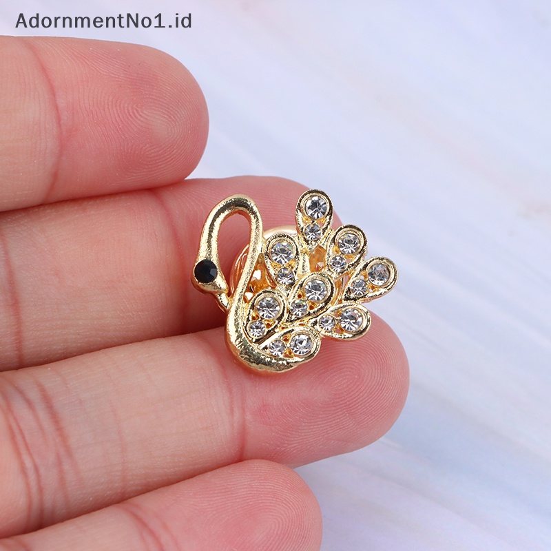 [AdornmentNo1] Berlian imitasi Swan bros untuk wanita hewan Pin elegan pernikahan aksesoris jas perhiasan High Quality