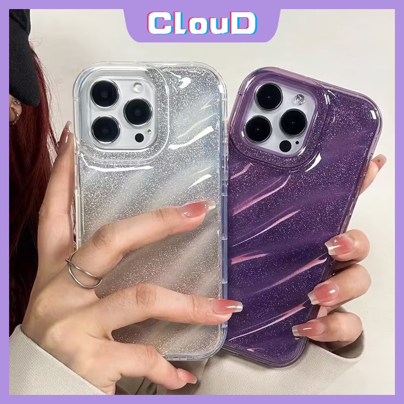 Gradient Color Bling Laser Card Case Compatible For iPhone 7 8 6 6S Plus XR 11 14 13 12 Pro Max 7Plus X XS MAX SE 2020 Fantasy Starry Sky 3D Stereo Corrugation Pattern Soft Cover