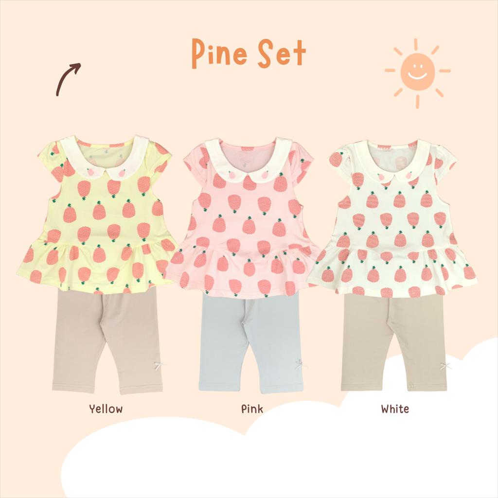 Yobebee Pinus Setelan Kaos Pendek Anak Perempuan Usia 1 2 3 4 Tahun Baju Tidur Piyama Pajamas Kids Motif Karakter Cotton Combat Strech Oneset Model Baju Harian Santai Anak Cewek