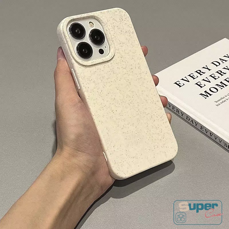 Simple Solid Color Degradable Phone Case Compatible for IPhone 7Plus 8Plus XR X XS MAX 13 11 14 12 Pro Max 7 8 Plus Luxury Skin Feel Solid Color Anti-Fall Frame Hard Back Cover