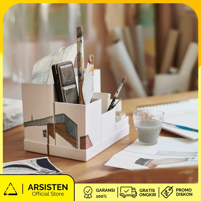 

1 SET ISI 5 organizer meja alat tulis kotak storage stationery 18x17cm