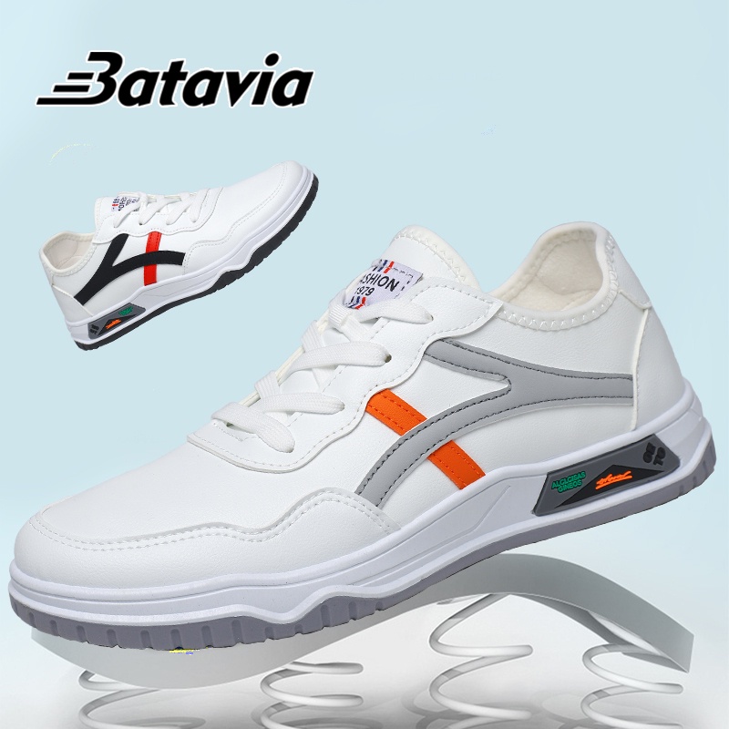 BATAVIA white Pria olahraga sepatu Sepatu Sneakers Pria Sport Shoes sepatu sekolah Sepatu Sneakers Tali Pria Sepatu Sekolah Formal Sepatu Putih Running Shoes J12