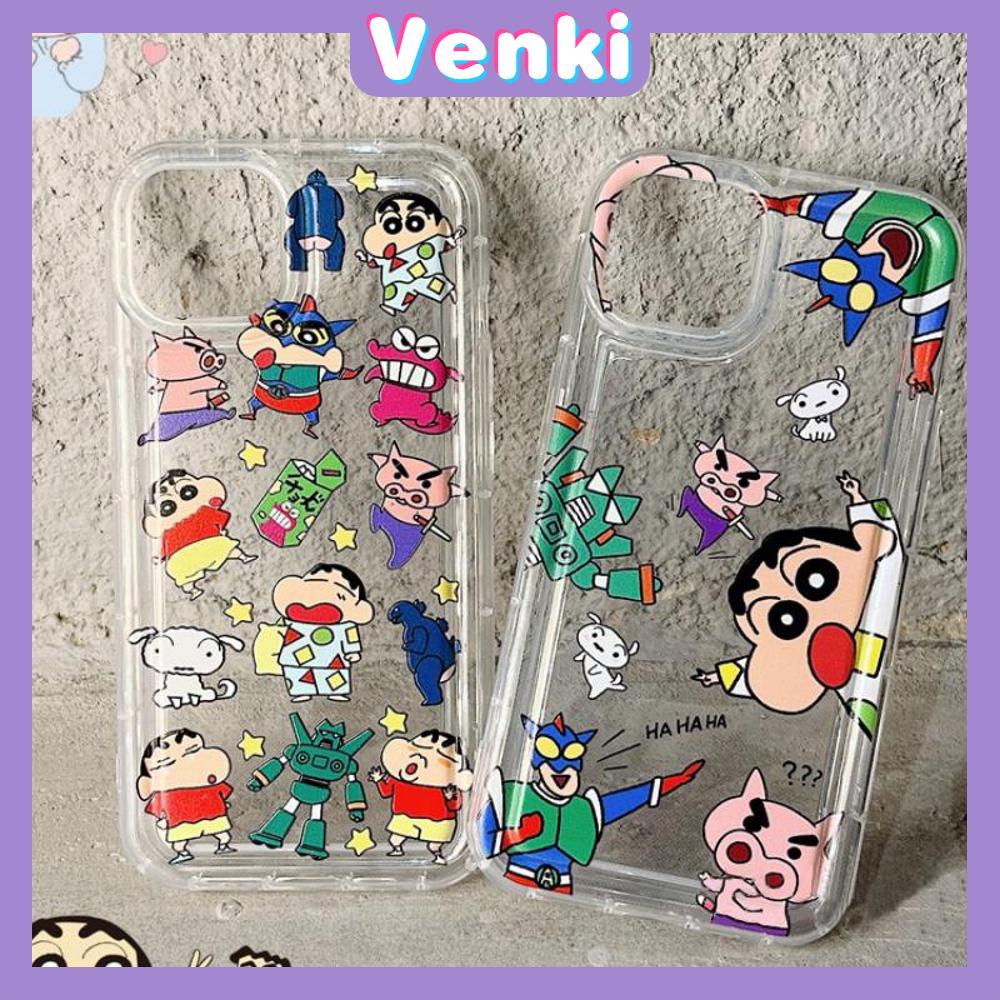 VENKI - Untuk iPhone 11 Case Bening Phone Case TPU Soft Airbag Shockproof Protection Camera Cute Small New Case Kompatibel dengan iPhone 14 13 Pro Max iPhone 12 Pro Max XR XS 7 8Plus