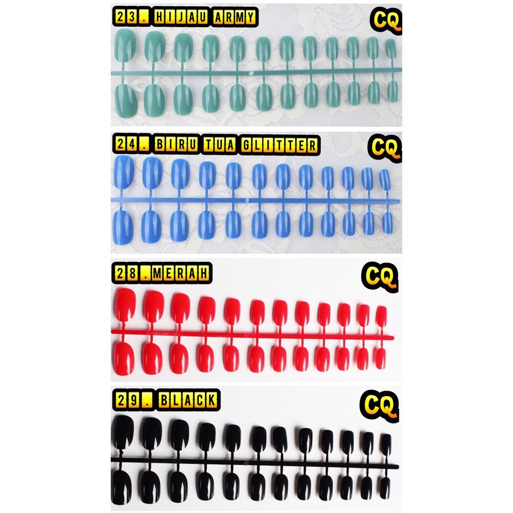 TGM - Kuku Palsu Oval Glossy Style / Fake Nails / 24pcs Nailart Snoopy Alpukat Strawbery Halal Nail / Kuku Batang / 24pcs False Nail Art