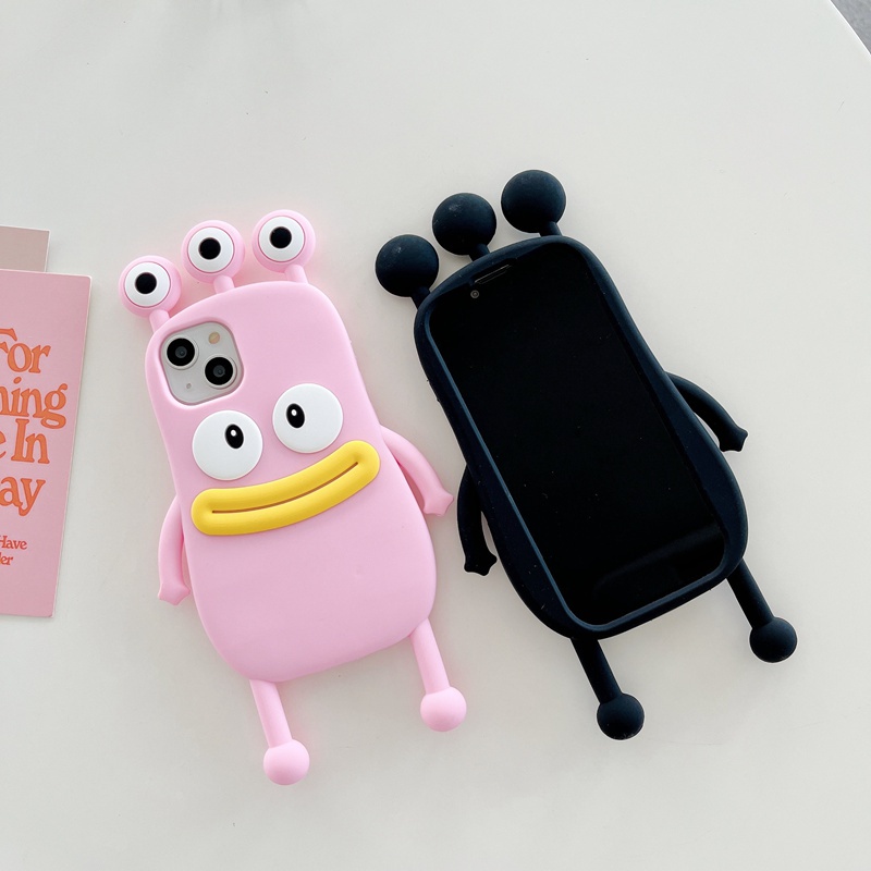 Star Series Stereoscopic CuteBlack Pink Monster Alien Soft Case for IPhone 11 12 13 14 Pro Max TPU Phone CASE Pretty Girl's Fashion