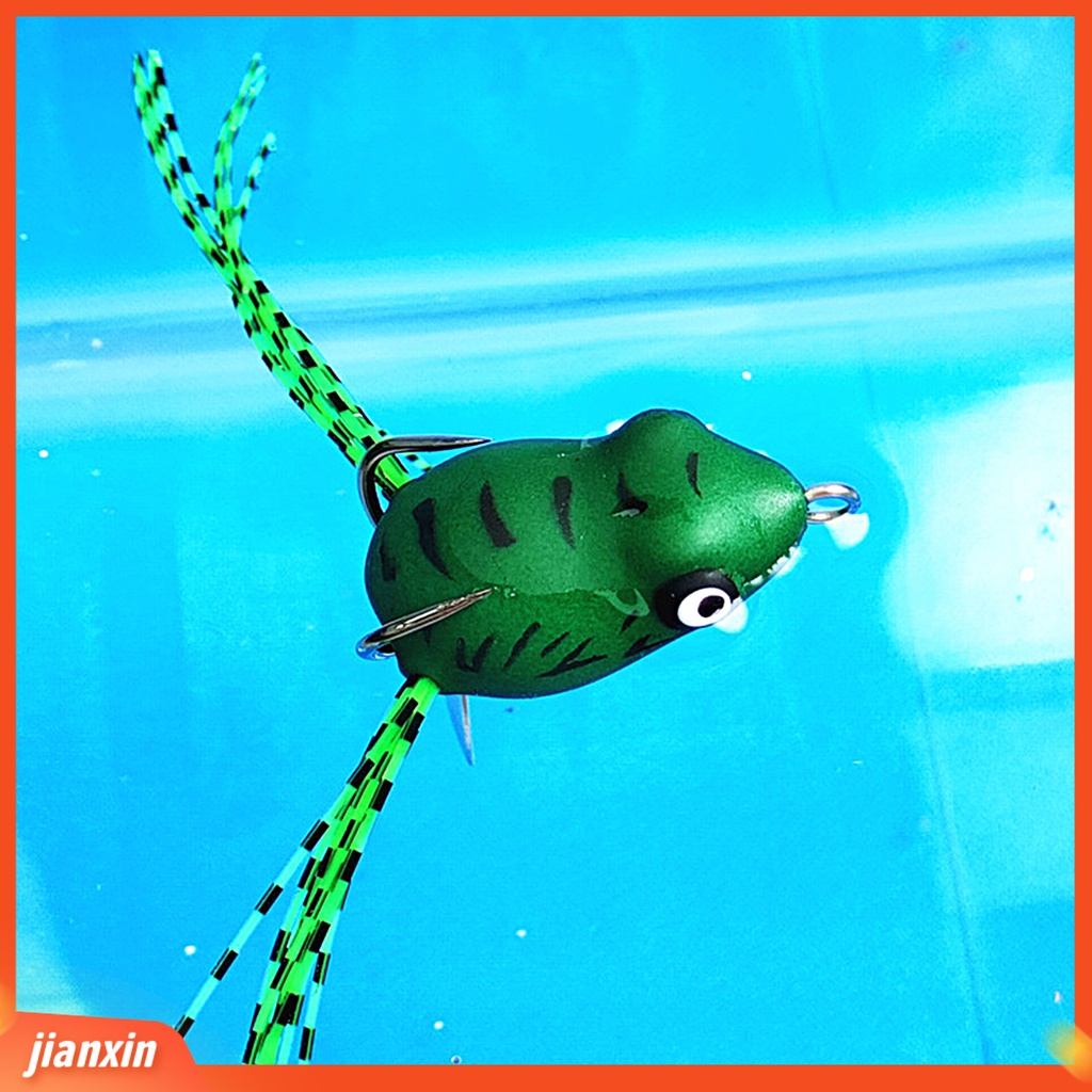 (In Stock) 3 cm Memancing Umpan Kait Ganda Dengan Jumbai Spinner Payet Berongga Simulasi Pengecoran Panjang Buatan PVC Lembut Snakehead Frog Bait Fishing Gear