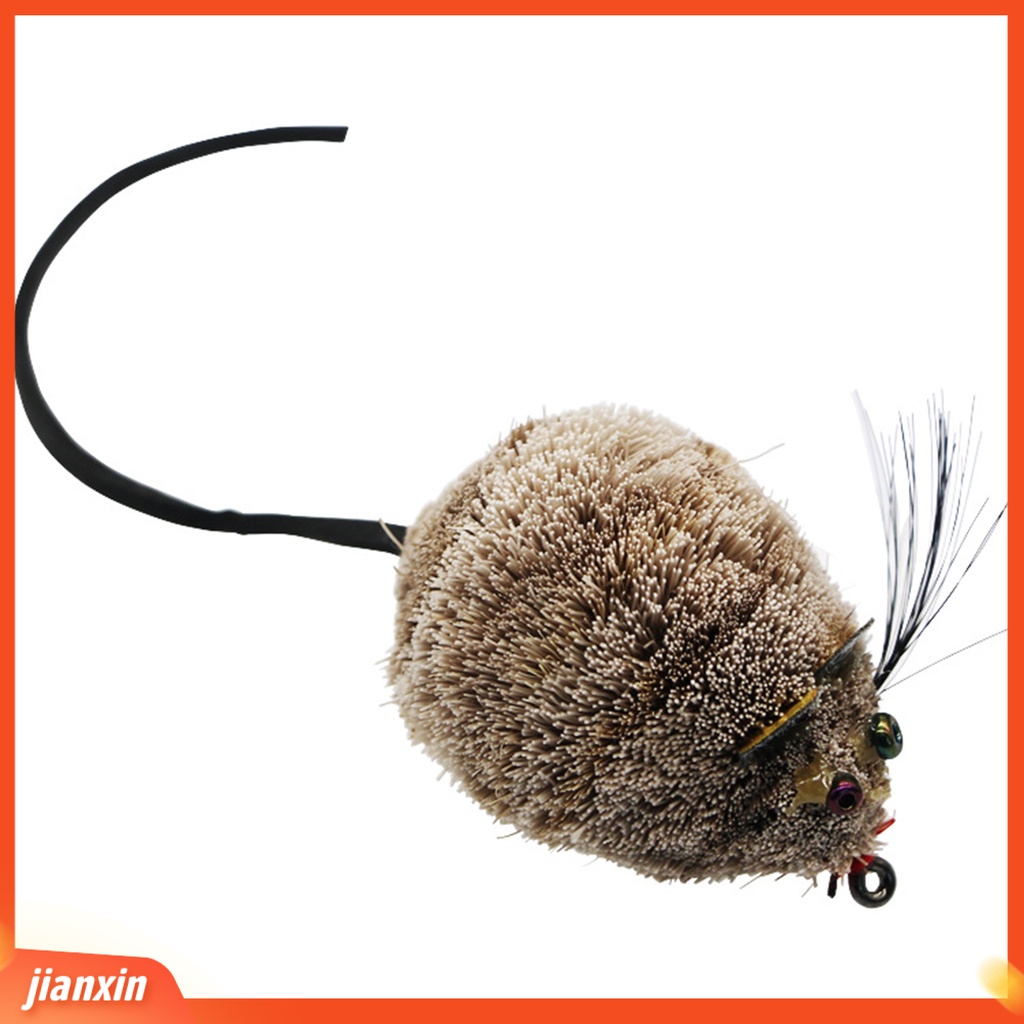 (In Stock) 3D Mata Ekor Panjang Kait Tunggal Umpan Palsu Rambut Hidup Tikus Buatan Memikat Aksesori Memancing