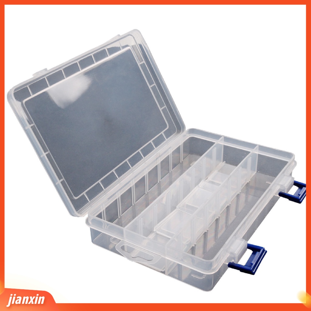 (In Stock) Kotak Penyimpanan Pancing Transparan Plastik PP Multi Grid Portabel Dapat Dilepas