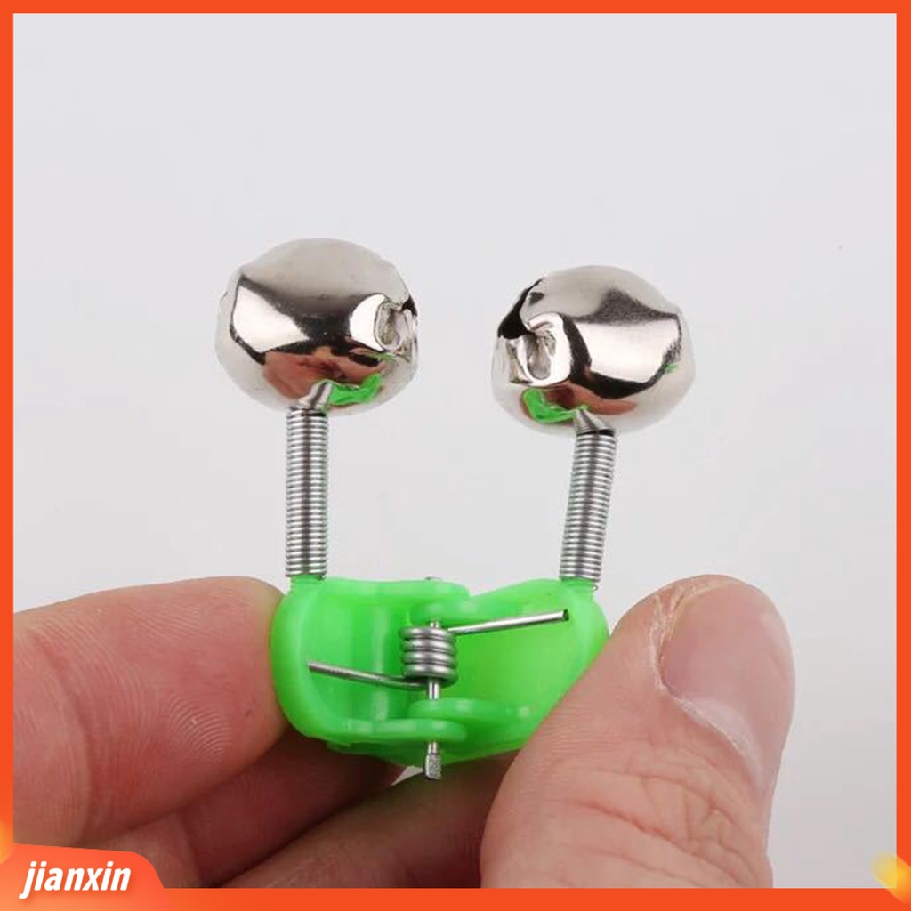(In Stock) 50Pcs Lonceng Pancing Lonceng Ganda Siaga Stainless Steel Klip Plastik Portable Bell Untuk Angling