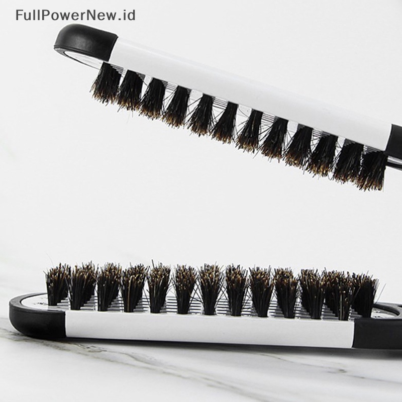 Power Alat Sisir Penata Rambut Model V Praktis Pelurus Rambut Sisir Sikat Ganda ID