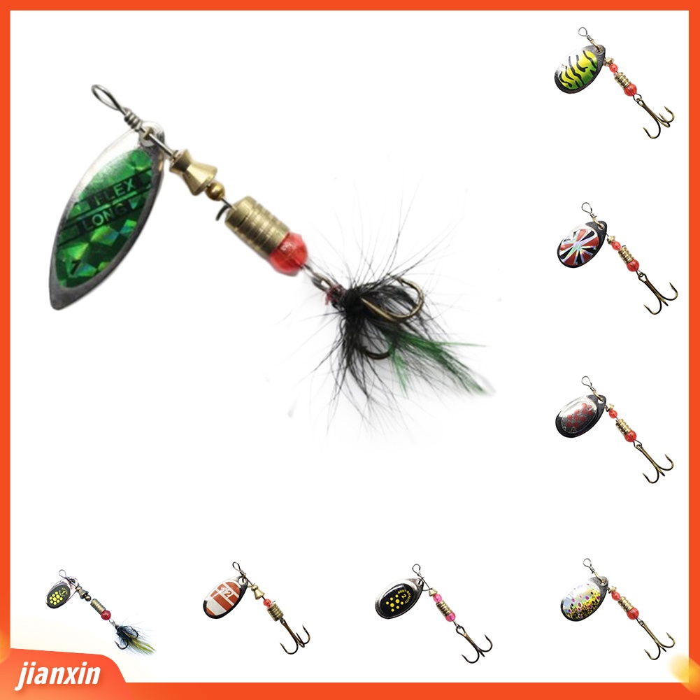 (In Stock) 6cm Outdoor Fishing Lure Paillette Rotation Metal Umpan Keras Tackle Dengan Pengait