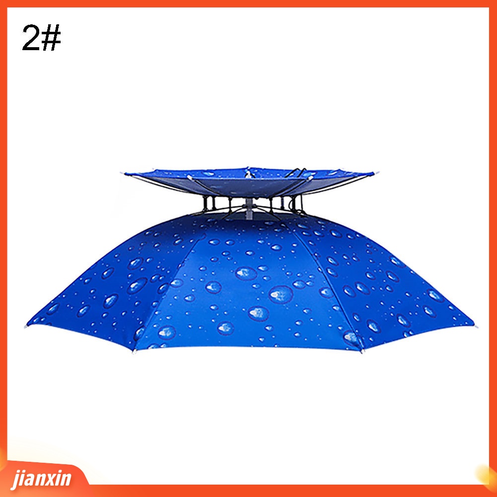 (In Stock) Topi Payung Hujan Matahari Anti UV Outdoor Memancing Travel Lipat Tahan Angin