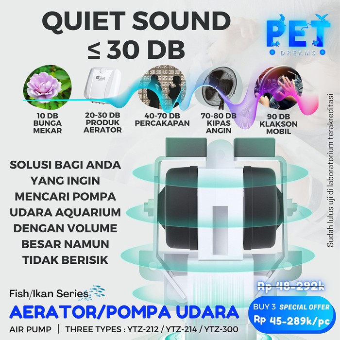 AQUARIUM PUMP AERATOR/SILENT AERATOR PUMP /POMPA UDARA HENING AQUARIUM