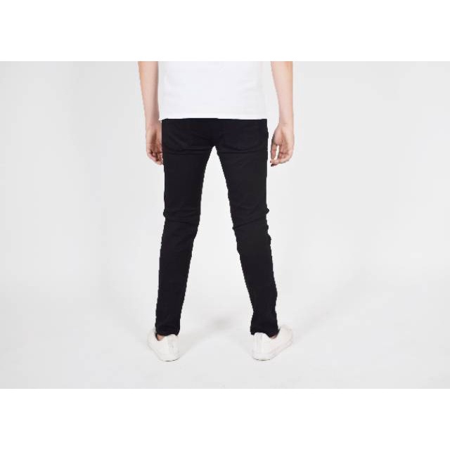 Weird Jeans  - Black no ripped - Celana Jeans Pria Polos Skinny Slimfit Strech