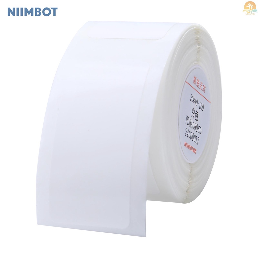 In Stock Niimbot Kertas Label Kabel Thermal Untuk D101 Label Printer Barcode Harga Size Nama Label Kosong Tahan Air Sobek 20x40mm 160sheets /roll Untuk Price Tag Office Supplyplie