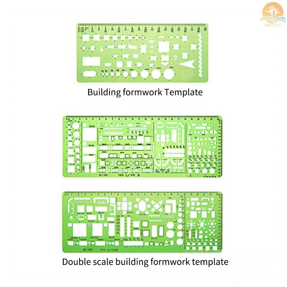 In Stock 6buah Gambar Template Bekisting Bangunan Desain Geometris Furniture Kantor Menggambar Penggaris Template Pengukur Untuk Perlengkapan Kantor Sekolah