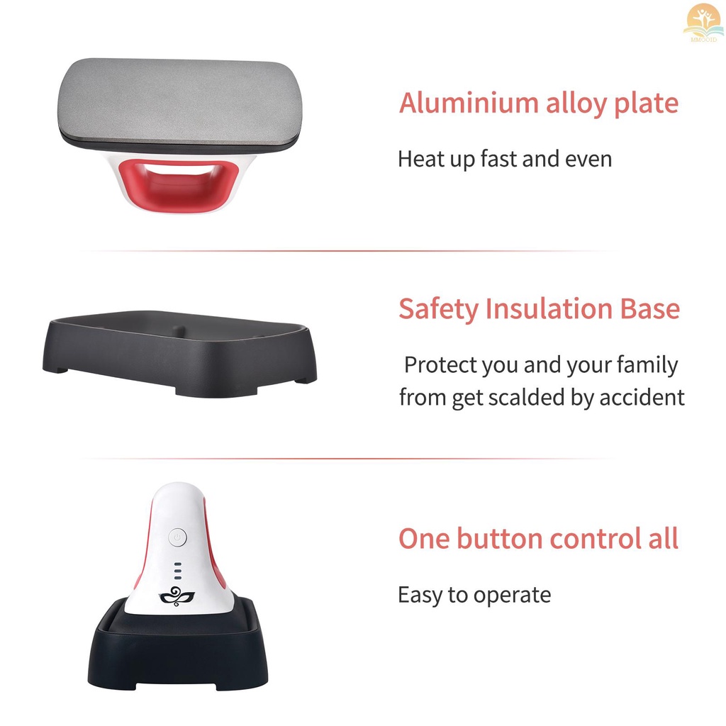 In Stock Mini Heat Press Machine T-Shirt Printing Easy Heating Transfer Press Iron Machines   for Clothes Bags Hats Pads Blanket  Case Portable HTV Vinly Projects DIY Home   B