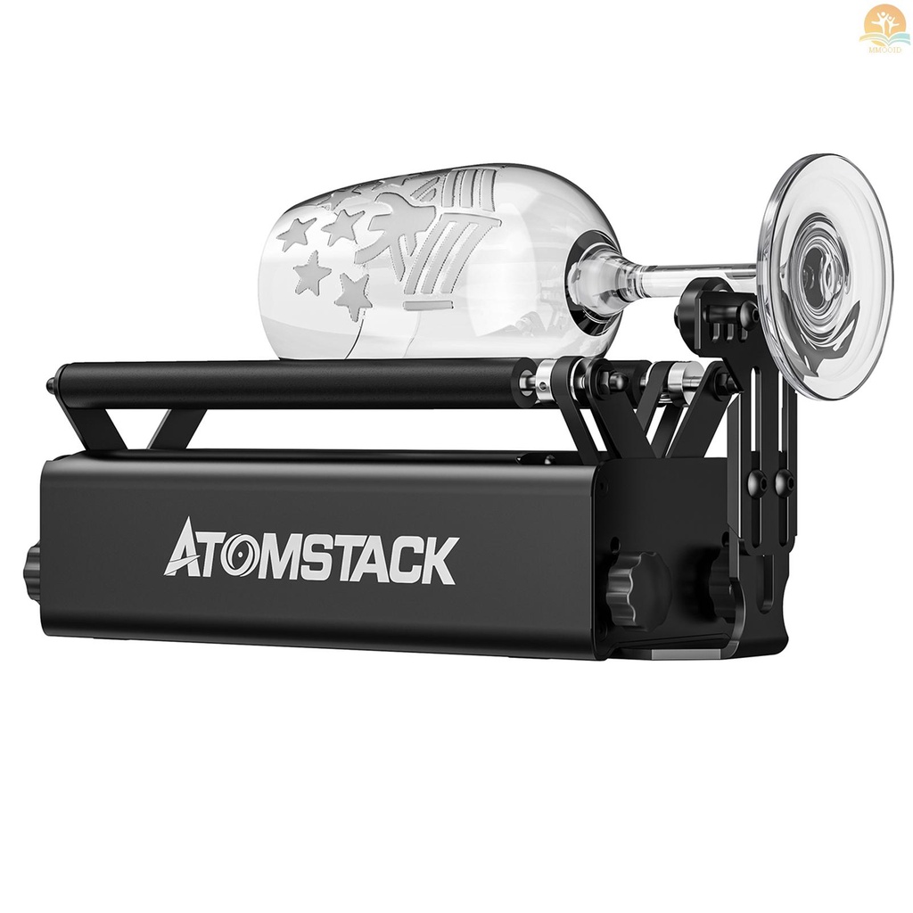 In Stock ATOMSTACK R3 PRO Roller Untuk Benda Tidak Teratur Silinder Dengan360° Sumbu Ukir Putar 8penyuaian Sudut Penyangga Frame Grafir Diameter Sekecil 4MM Kompatibel