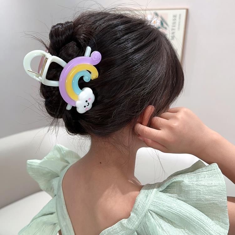 Baru Anak-Anak Kartun Lucu Grabbing Perempuan Warna-Warni Bunga Jepit Rambut Hiu Manis Klip
