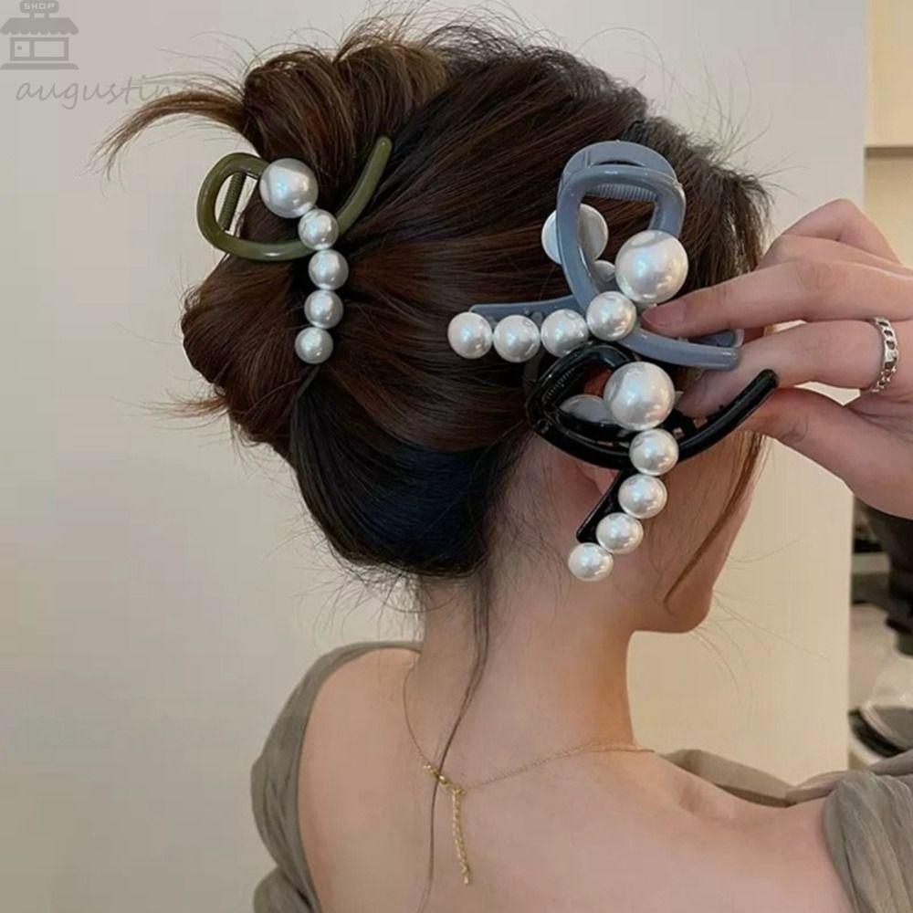 AUGUSTINA Mutiara Rambut Cakar Lucu Manis Silang Hiu Klip Bentuk Geometris Gadis Perempuan Aksesoris Rambut