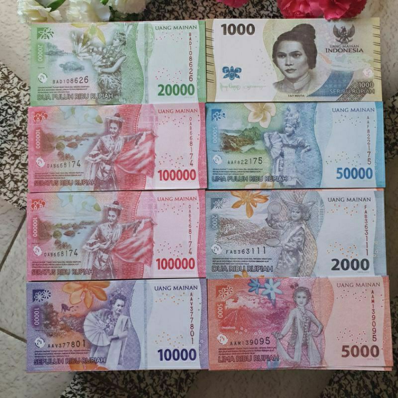 100 Lembar Uang Mainan Model Baru Thn 2022 / Uang Buat Mahar/Uang Replika / Uang Mainan Terbaru