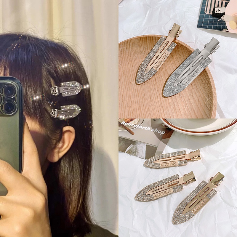 Jepit Rambut Geometris Bahan Alloy Berlian Imitasi Korea Untuk Anak Perempuan